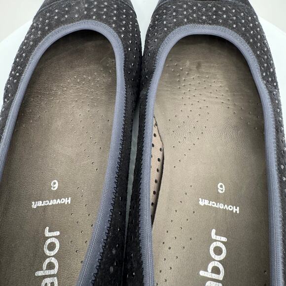 Gabor Hovercraft shoes 8.5 ballet flats perforated suede leather slip on comfort - Picture 7 of 8